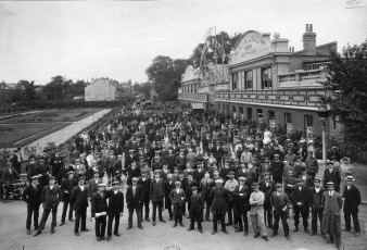 Workers outside the Pelabon Factory in Twickenham